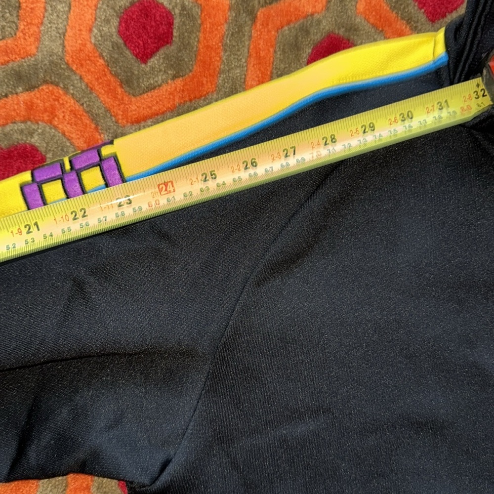 Men's Space Invaders Black Track Jacket with Yellow and Blue Accents XL - Picture 8 of 10